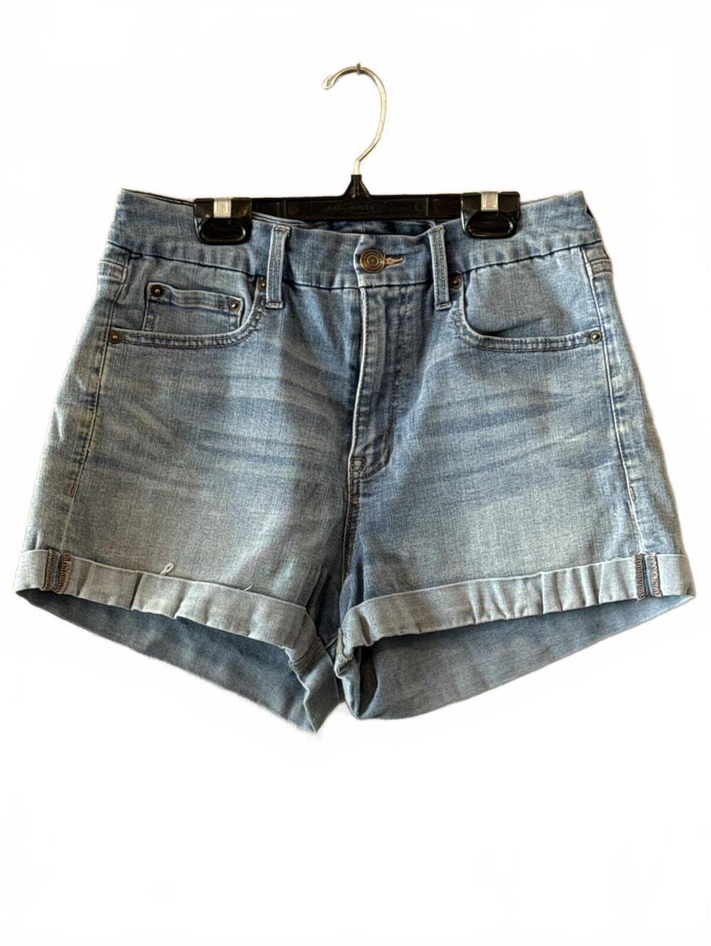 Aero High Rise Curvy Midi Denim Shorts Size 10